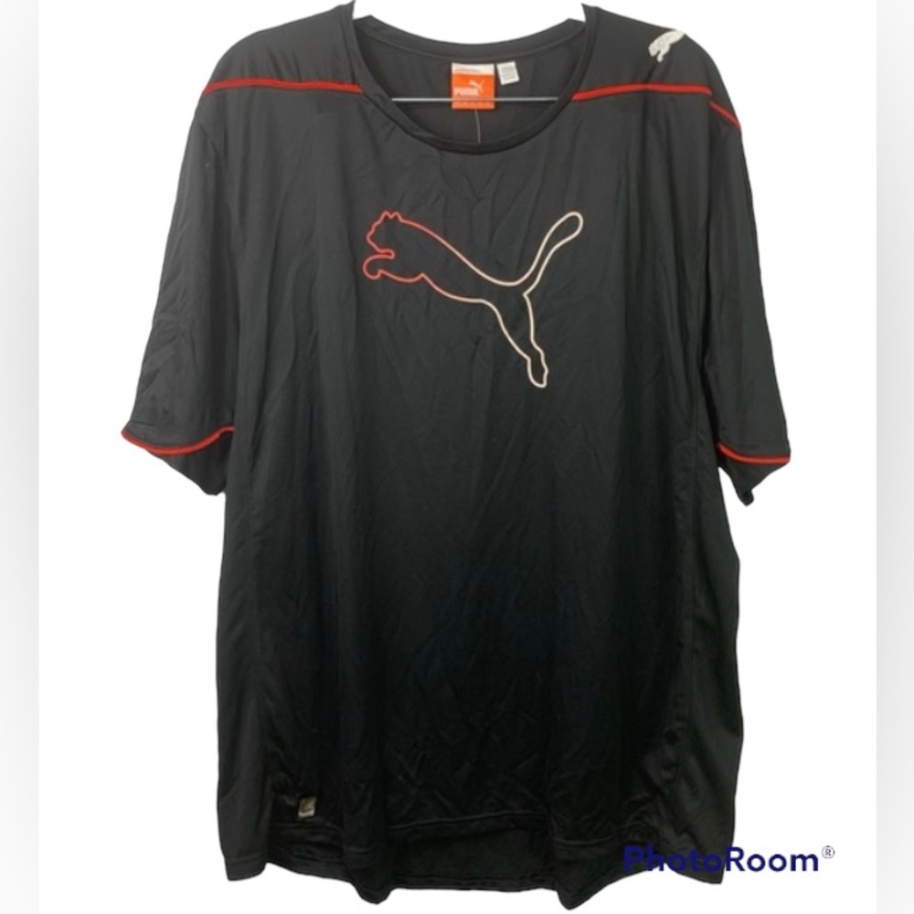 Puma Black Cat Logo Lightweight Stretchy Short Sleeve Graphic Tee T-Shirt